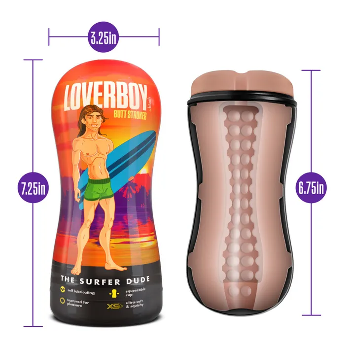 Male Sex Toys Blush The Surfer Dude Self Lubricating Stroker Beige