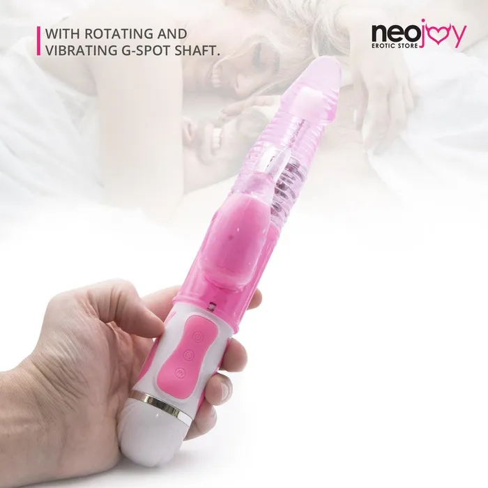Neojoy Neojoy Dual Jelly Vibe Rampant Rabbit GSpot Clitoral Dual Vibrator For Women Rotating Shaft for Vaginal Penetration Girthy Jelly Sex Toy Vibrators