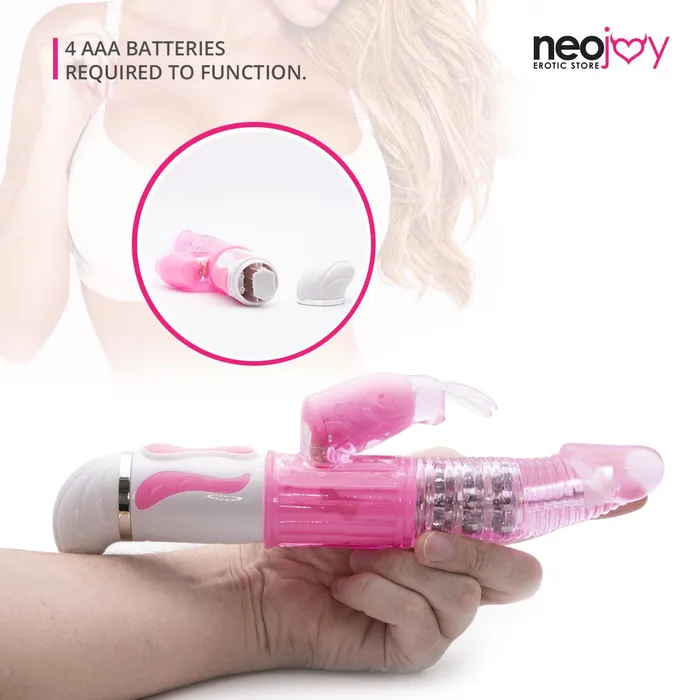 Neojoy Neojoy Dual Jelly Vibe Rampant Rabbit GSpot Clitoral Dual Vibrator For Women Rotating Shaft for Vaginal Penetration Girthy Jelly Sex Toy Vibrators