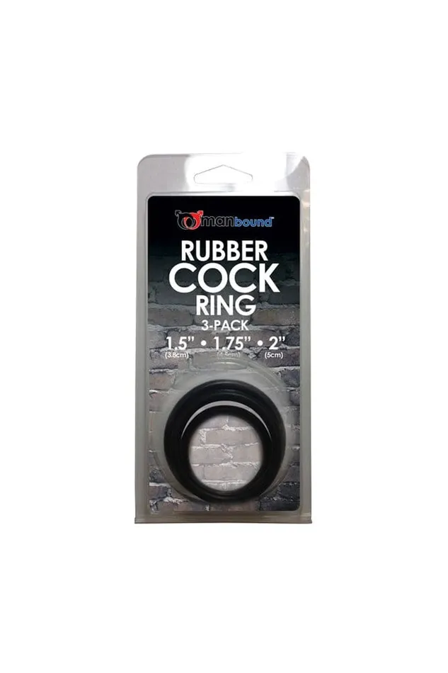 Dildos Sportsheets Manbound Rubber Cock Rings 3 pack Sportsheets