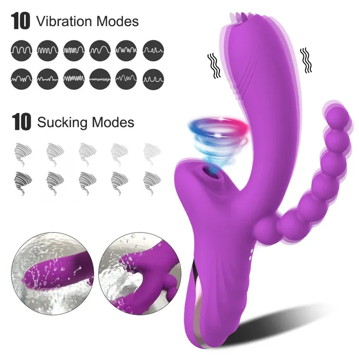 Dashdiamondx Female Sex Toys 3 in 1 Clitoral Sucking Vibrator
