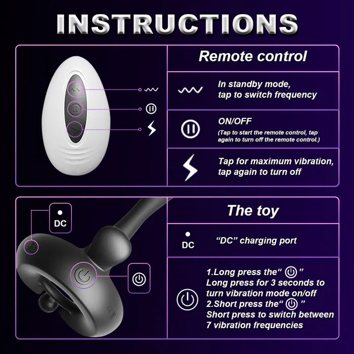 Male Sex Toys propinkup Cock Ring for Couples 7 Vibration Modes Penis Vibrator Vibrating Penis Ring