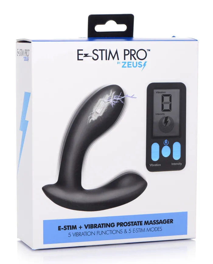 XR Brands Zeus Electrosex Anal EStim and Vibrating Prostate Massager Black XR Brands Zeus Electrosex Anal EStim and Vibrating Prostate Massager Black